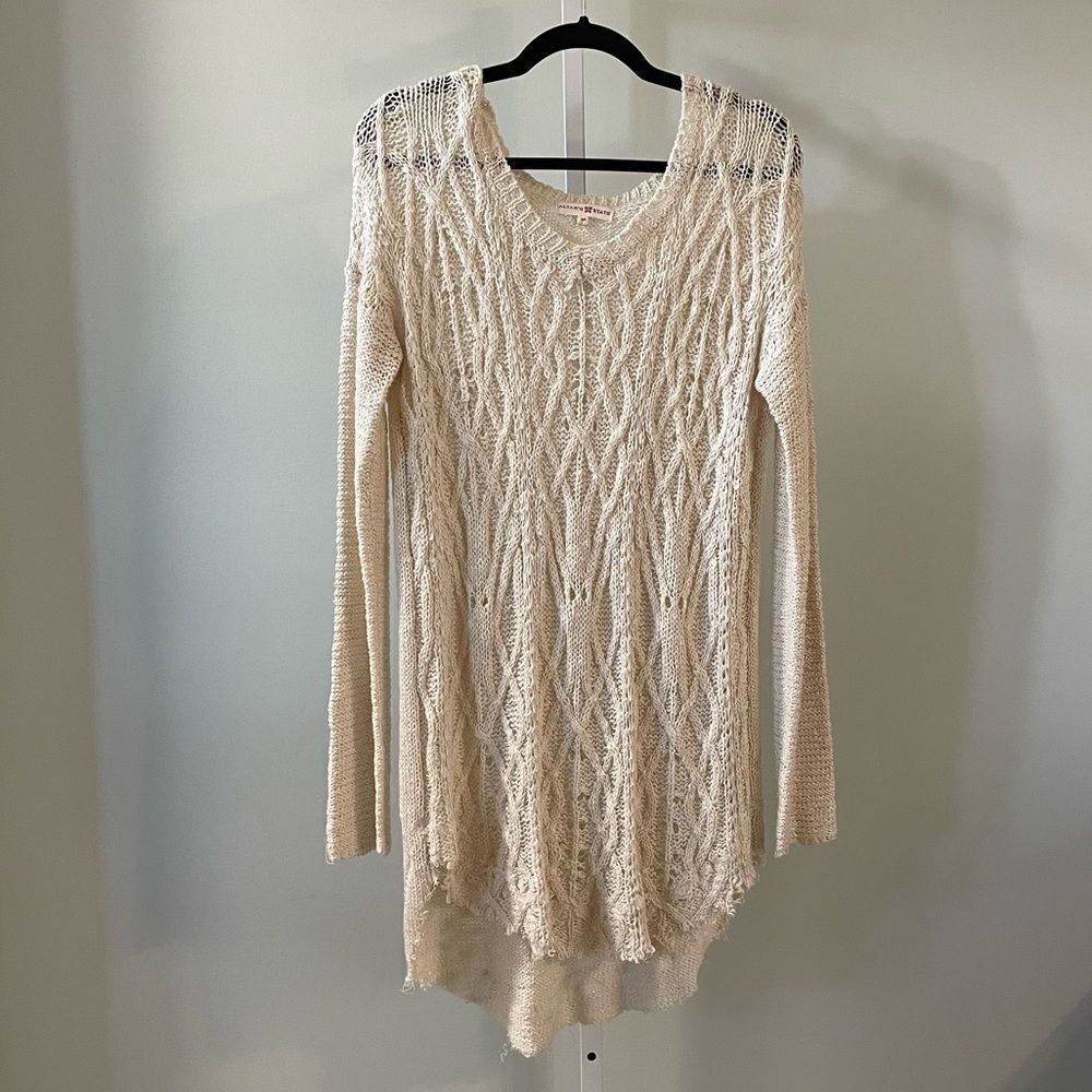 Altar’d State Cream Knit Oversized Sweater